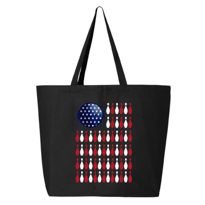 American Flag Bowling Bowler Gifts For Bowling Team 25L Jumbo Tote