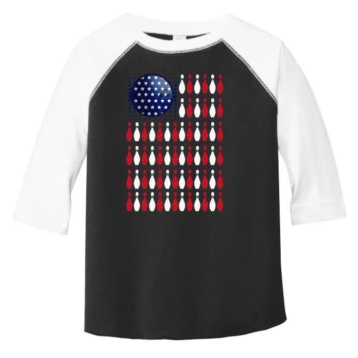 American Flag Bowling Bowler Gifts For Bowling Team Toddler Fine Jersey T-Shirt