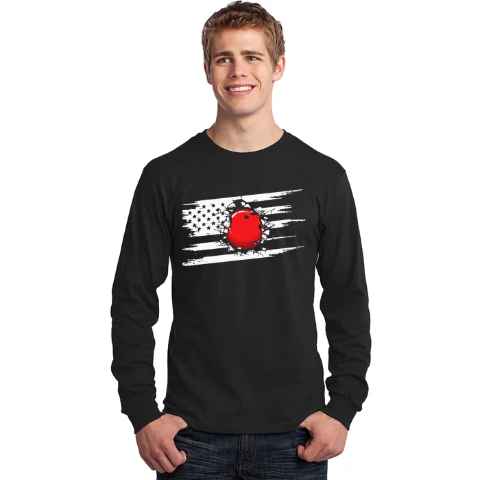 American Flag Bowling Apparel Bowling Long Sleeve Shirt