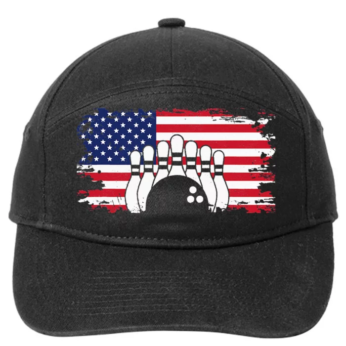 American Flag Bowling Apparel Bowling 7-Panel Snapback Hat