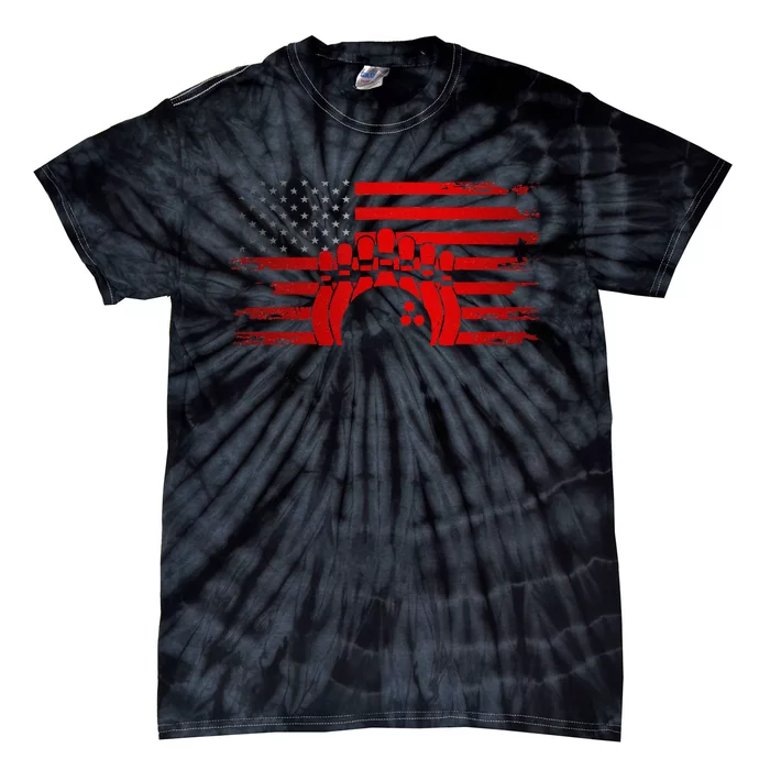 American Flag Bowling Apparel Bowling Tie-Dye T-Shirt