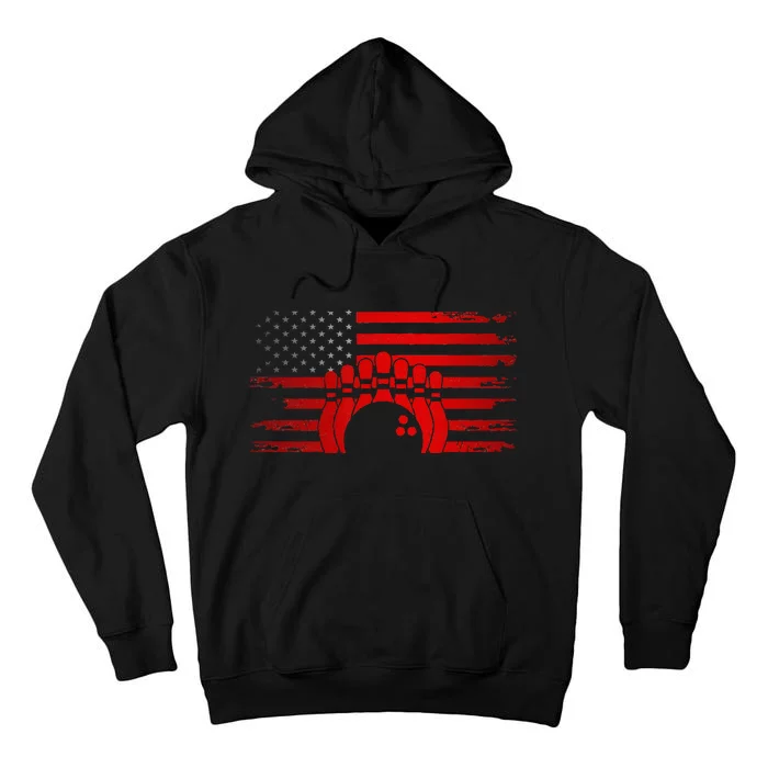 American Flag Bowling Apparel Bowling Tall Hoodie