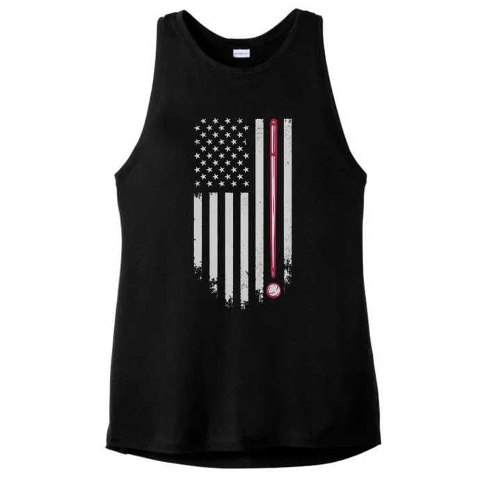 American Flag Billiard Pool Player Great Gift Ladies Tri-Blend Wicking Tank