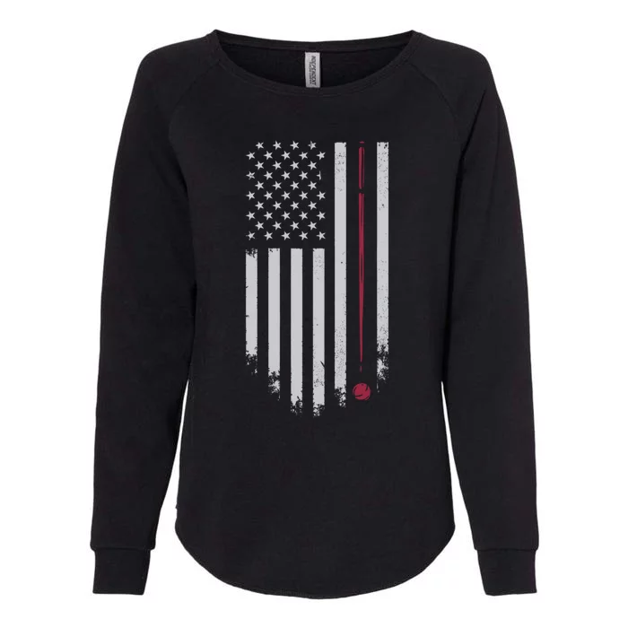 American Flag Billiard Pool Player Vintage Gift Womens California Wash Sweatshirt