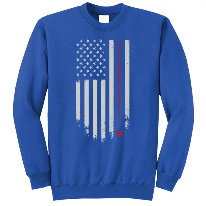 American Flag Billiard Pool Player Vintage Gift Tall Sweatshirt