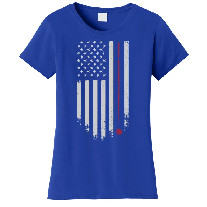 American Flag Billiard Pool Player Vintage Gift Women's T-Shirt