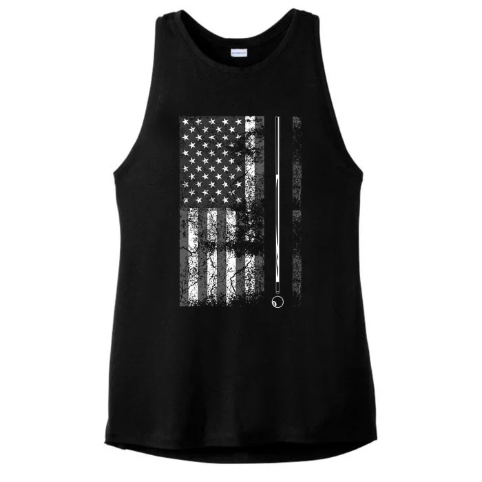 American Flag Billiard Stick Cute Table Game Funny Usa Gift Cool Gift Ladies Tri-Blend Wicking Tank