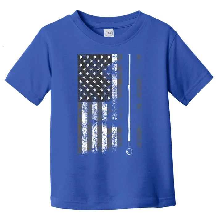 American Flag Billiard Stick Cute Table Game Funny Usa Gift Cool Gift Toddler T-Shirt