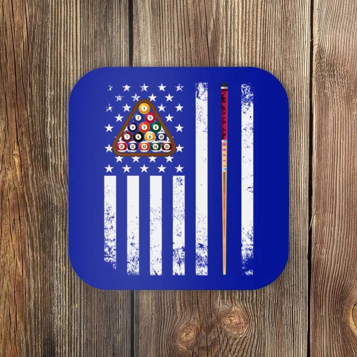 American Flag Billiard Vintage Pool Player Snooker Gift Coaster