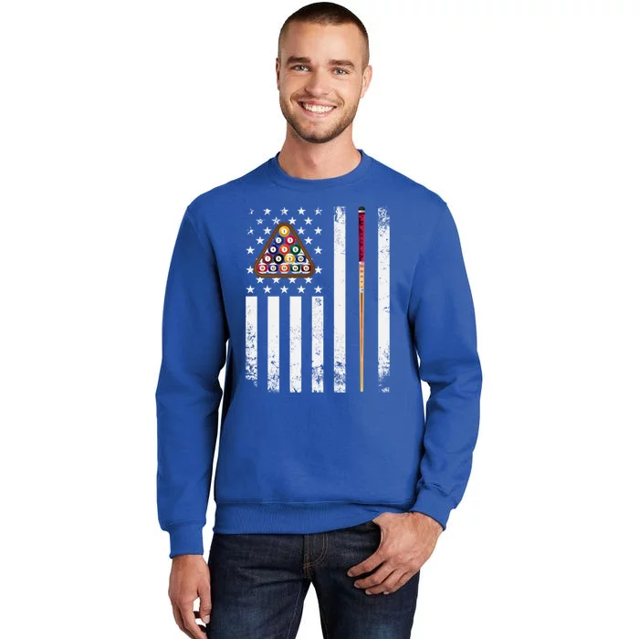 American Flag Billiard Vintage Pool Player Snooker Gift Tall Sweatshirt