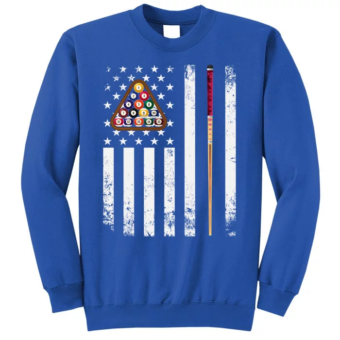 American Flag Billiard Vintage Pool Player Snooker Gift Tall Sweatshirt