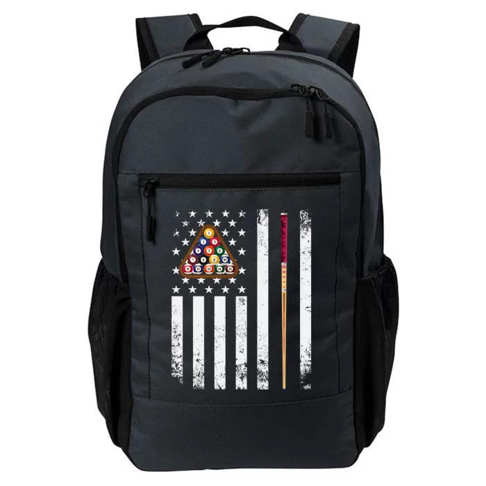 American Flag Billiard Vintage Pool Player Snooker Gift Daily Commute Backpack