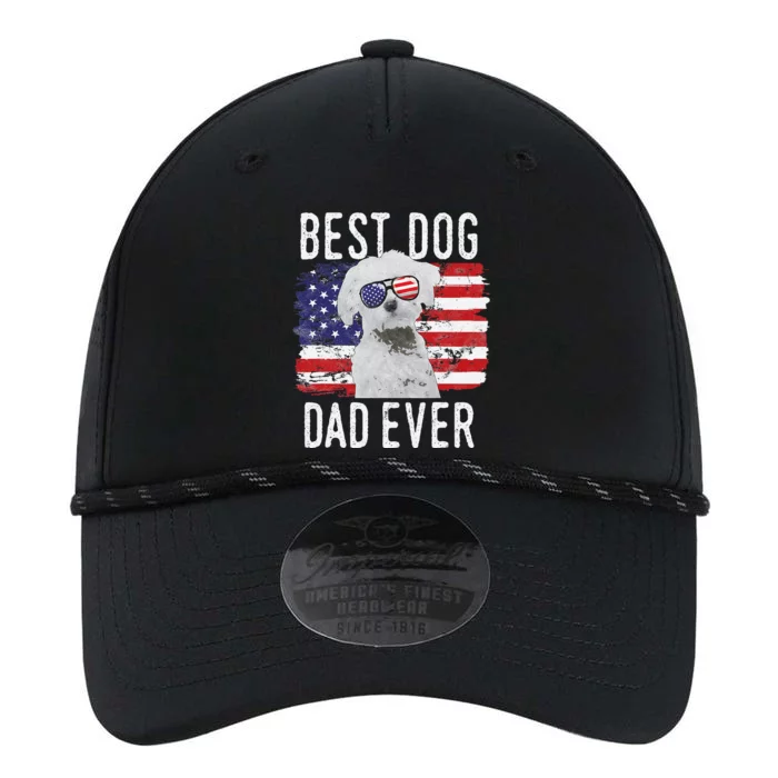 American Flag Best Dog Dad Ever Maltese USA Performance The Dyno Cap