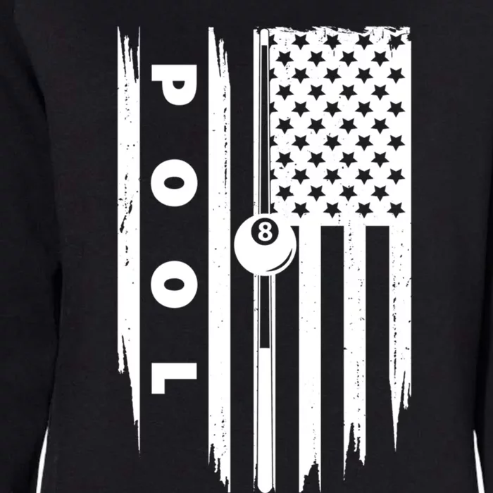 American Flag Billiards Pool Player Billiard Gift Womens California Wash Sweatshirt