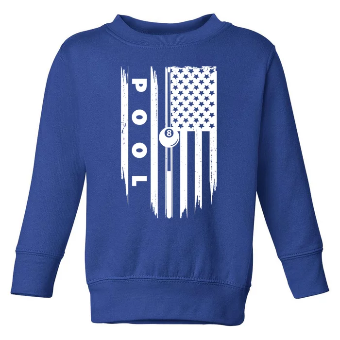 American Flag Billiards Pool Player Billiard Gift Toddler Sweatshirt