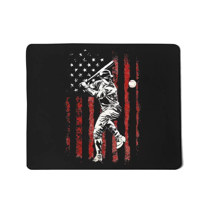 American Flag Baseball Team Gift Mousepad