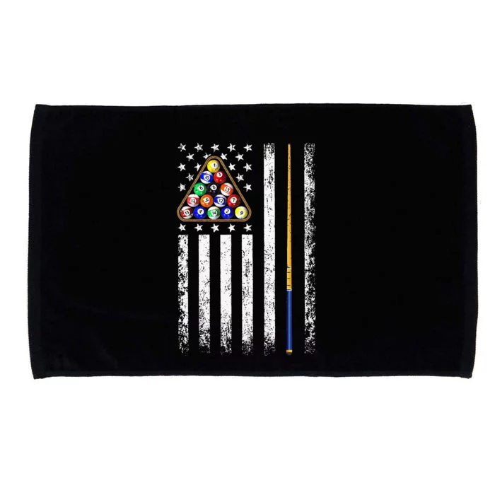 American Flag Billiard Vintage Pool Player Microfiber Hand Towel