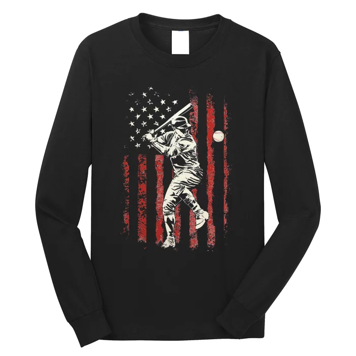 American Flag Baseball Team Gift Long Sleeve Shirt