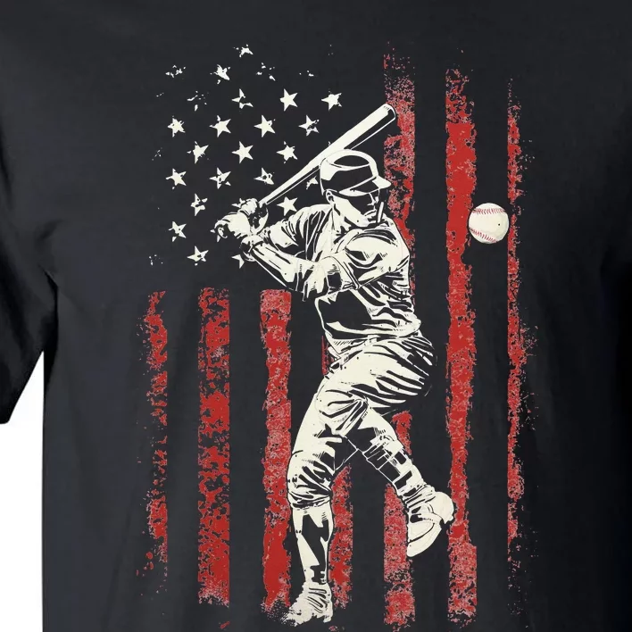 American Flag Baseball Team Gift Tall T-Shirt