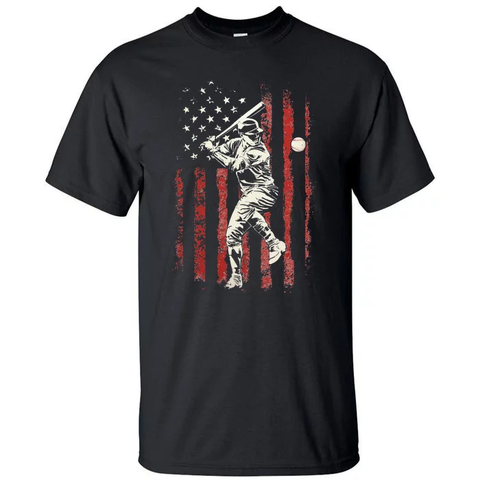 American Flag Baseball Team Gift Tall T-Shirt