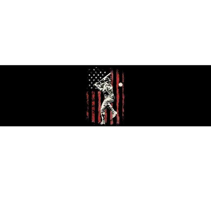 American Flag Baseball Team Gift Bumper Sticker