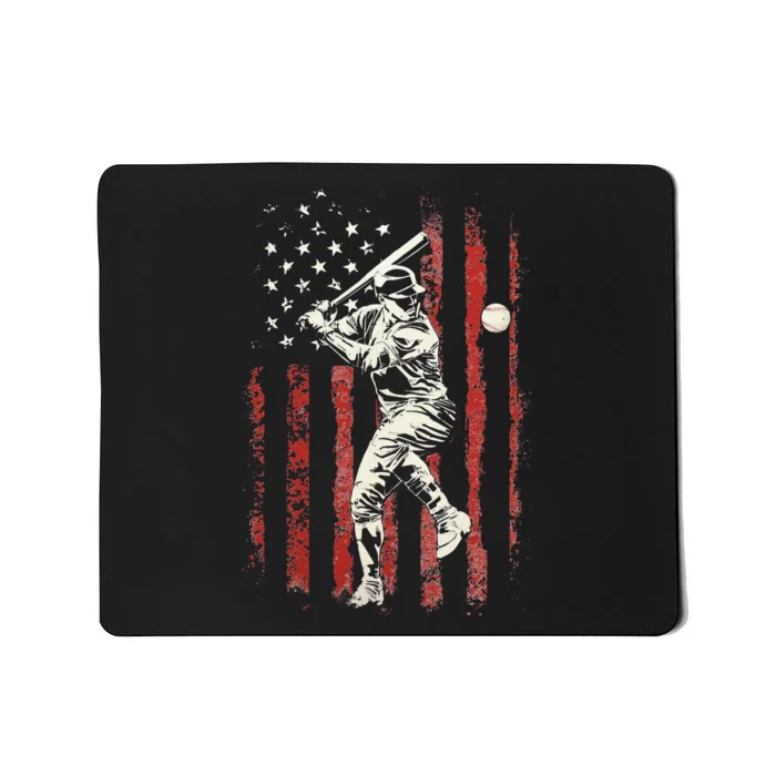 American Flag Baseball Team Gift Mousepad