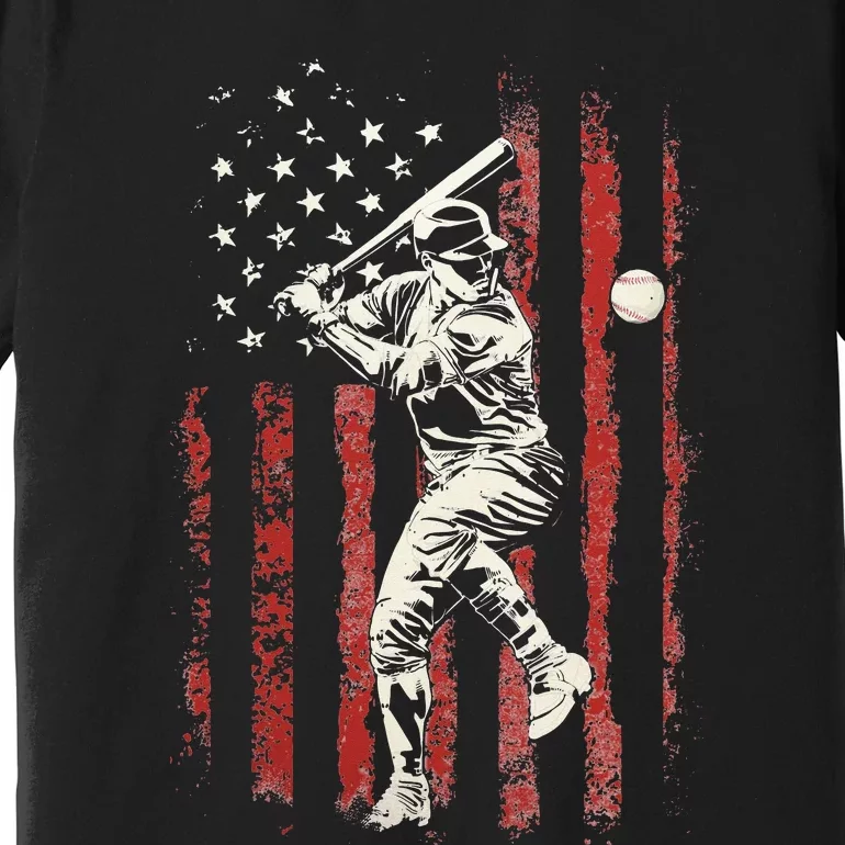 American Flag Baseball Team Gift Premium T-Shirt