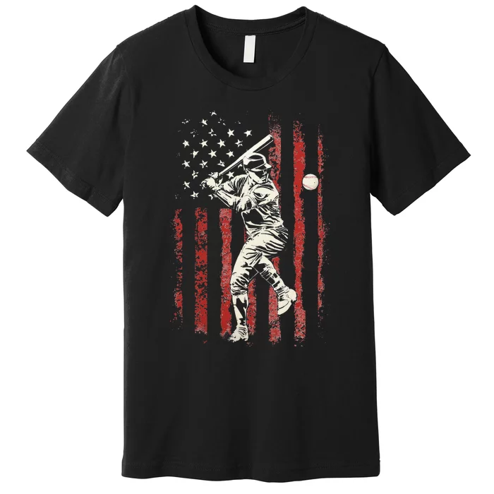 American Flag Baseball Team Gift Premium T-Shirt