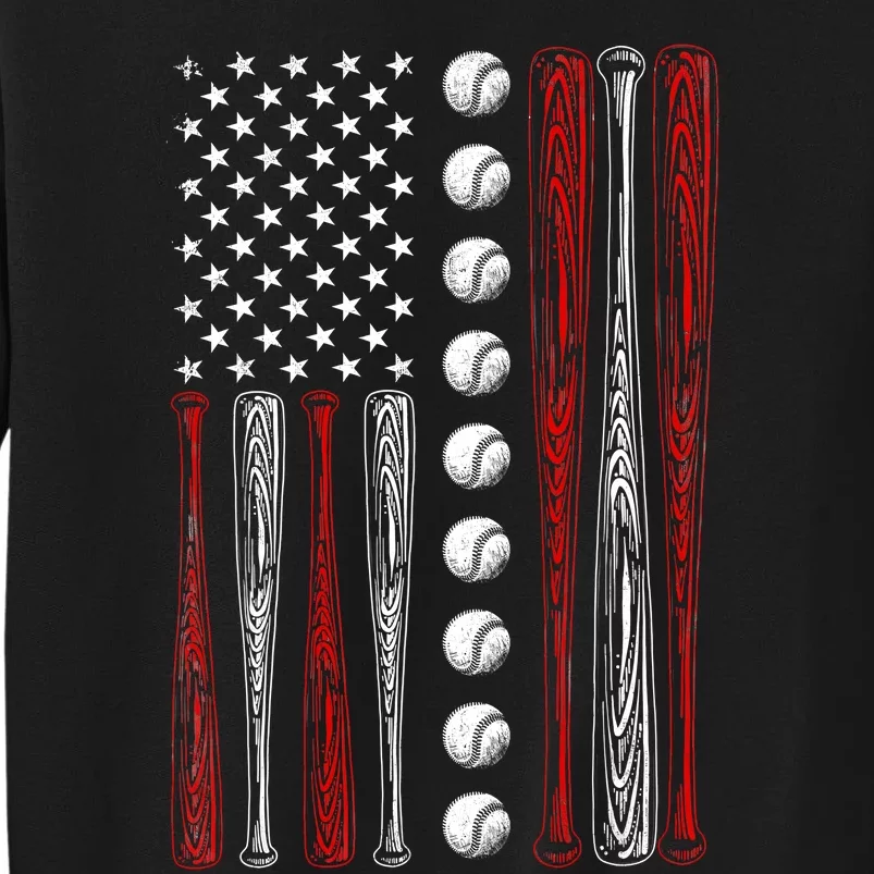 American Flag Baseball Red White Blue 4th Of July Sweatshirt