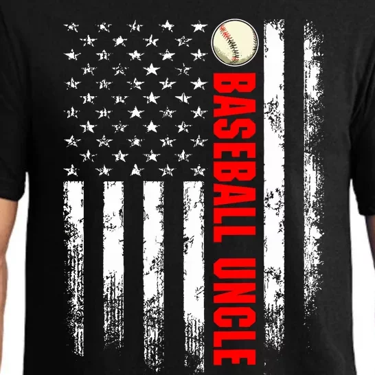 American Flag Baseball Uncle Backside Pajama Set