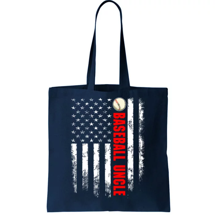 American Flag Baseball Uncle Backside Tote Bag