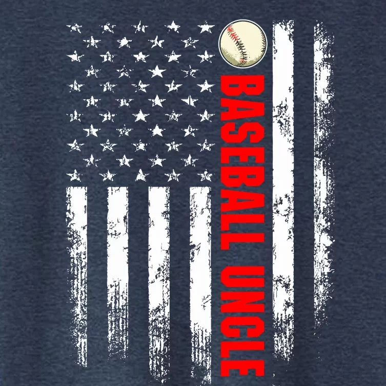 American Flag Baseball Uncle Backside Women's Crop Top Tee