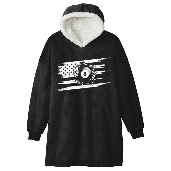 American Flag Billiards Apparel Billiards Hooded Wearable Blanket