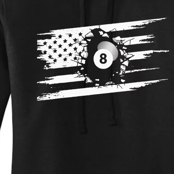 American Flag Billiards Apparel Billiards Women's Pullover Hoodie