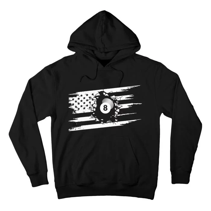 American Flag Billiards Apparel Billiards Tall Hoodie