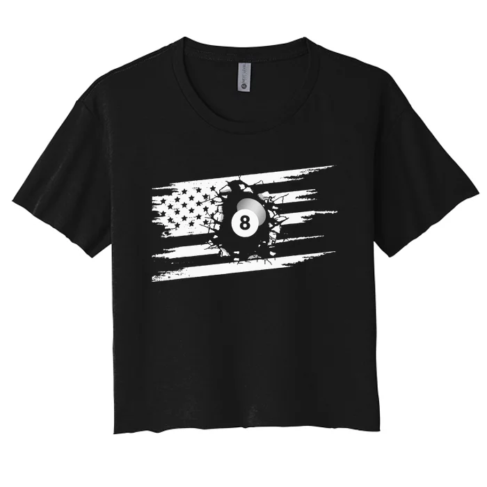 American Flag Billiards Apparel Billiards Women's Crop Top Tee