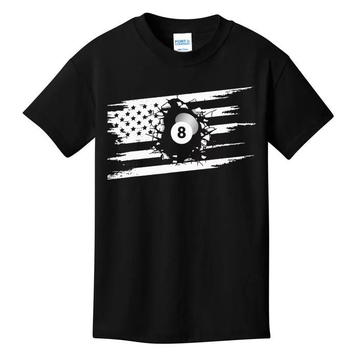 American Flag Billiards Apparel Billiards Kids T-Shirt