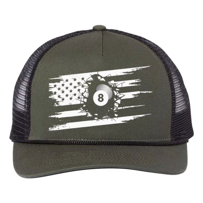 American Flag Billiards Apparel Billiards Retro Rope Trucker Hat Cap