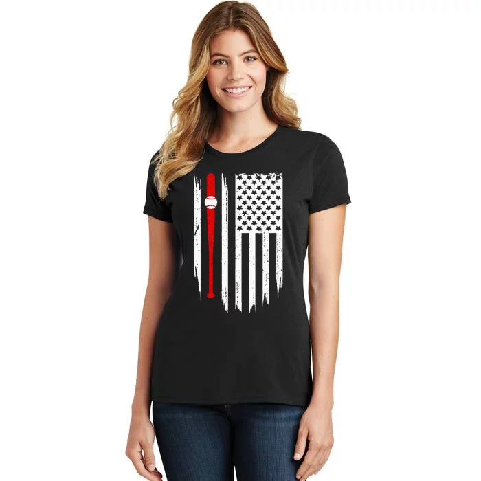 American Flag Baseball Apparel Baseball Women's T-Shirt