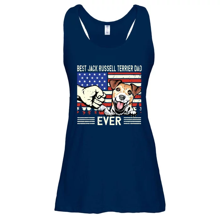 American Flag Best Jack Russell Terrier Dad Fathers Day Gift Ladies Essential Flowy Tank