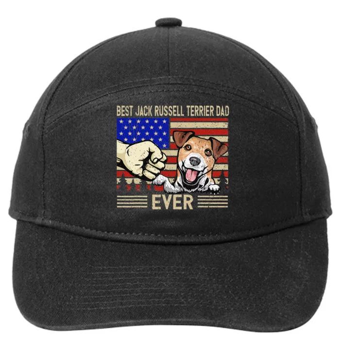 American Flag Best Jack Russell Terrier Dad Fathers Day 7-Panel Snapback Hat