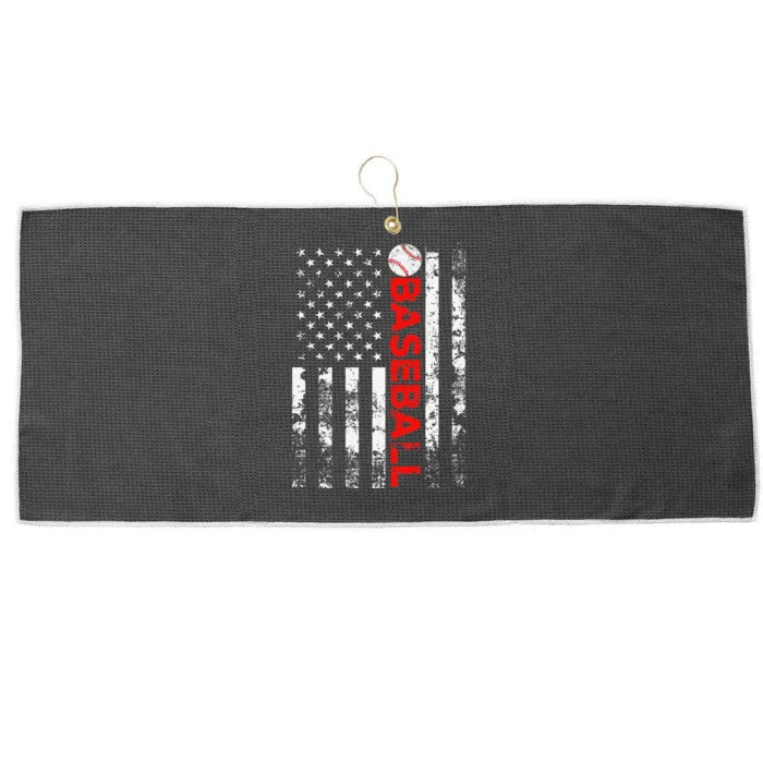 American Flag Baseball Team Gift Large Microfiber Waffle Golf Towel