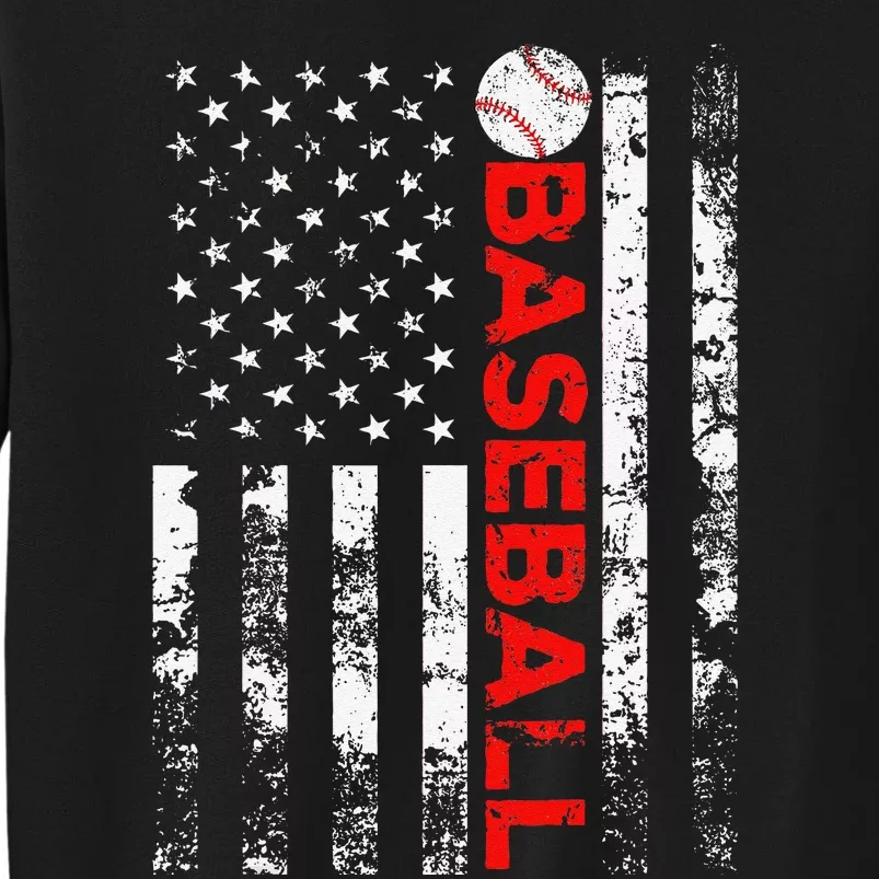 American Flag Baseball Team Gift Tall Sweatshirt