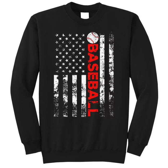 American Flag Baseball Team Gift Tall Sweatshirt