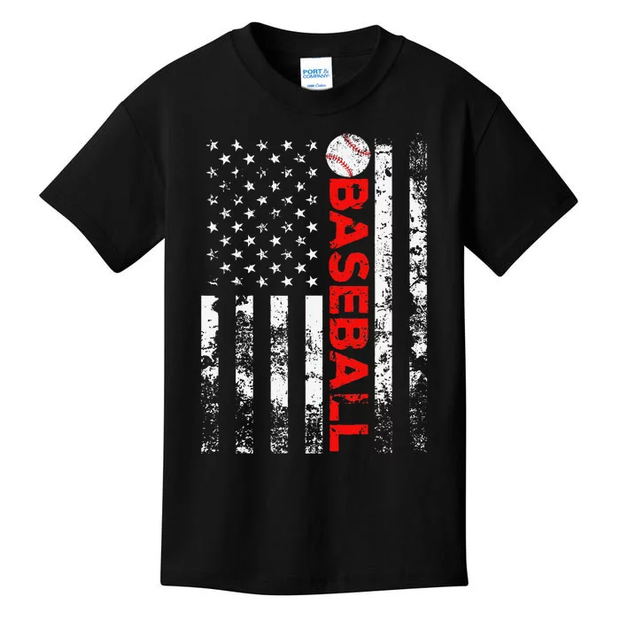 American Flag Baseball Team Gift Kids T-Shirt