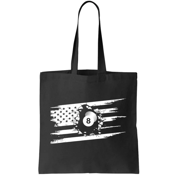 American Flag Billiards Cute Billiards Player Gift Tote Bag