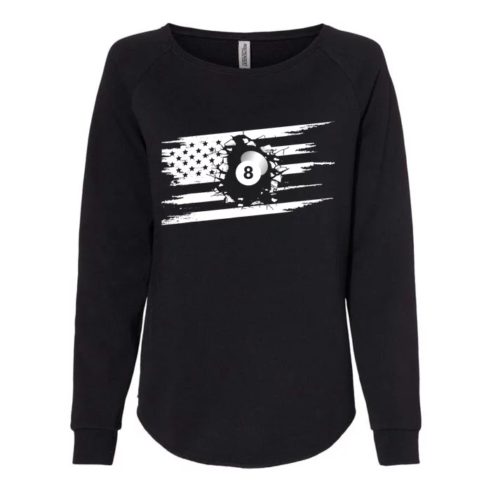 American Flag Billiards Cute Billiards Player Gift Womens California Wash Sweatshirt