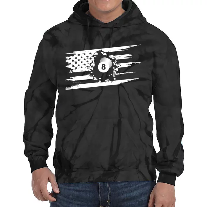 American Flag Billiards Cute Billiards Player Gift Tie Dye Hoodie