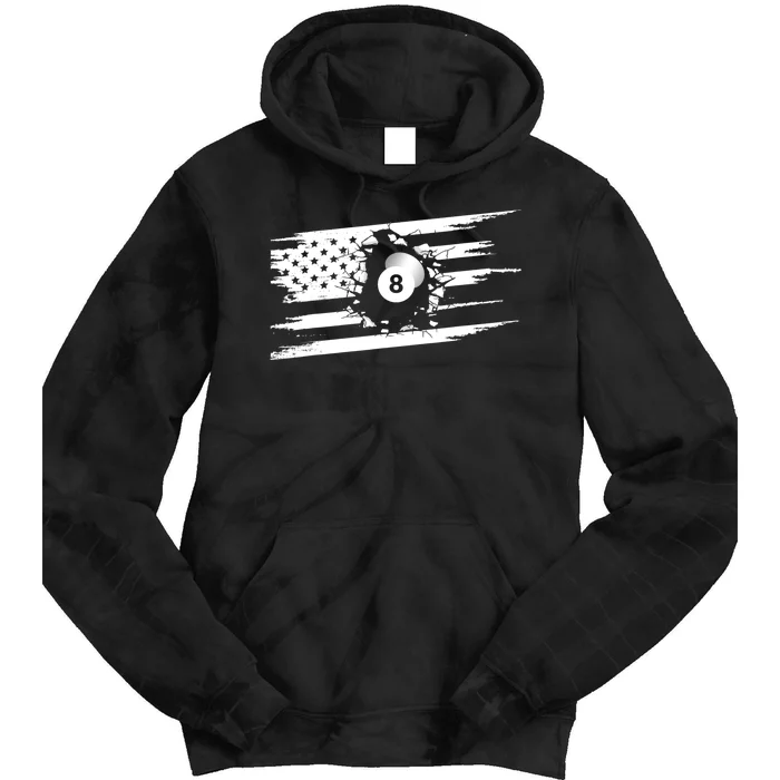 American Flag Billiards Cute Billiards Player Gift Tie Dye Hoodie