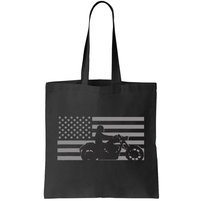 American Flag Biker Motorcycle Tote Bag